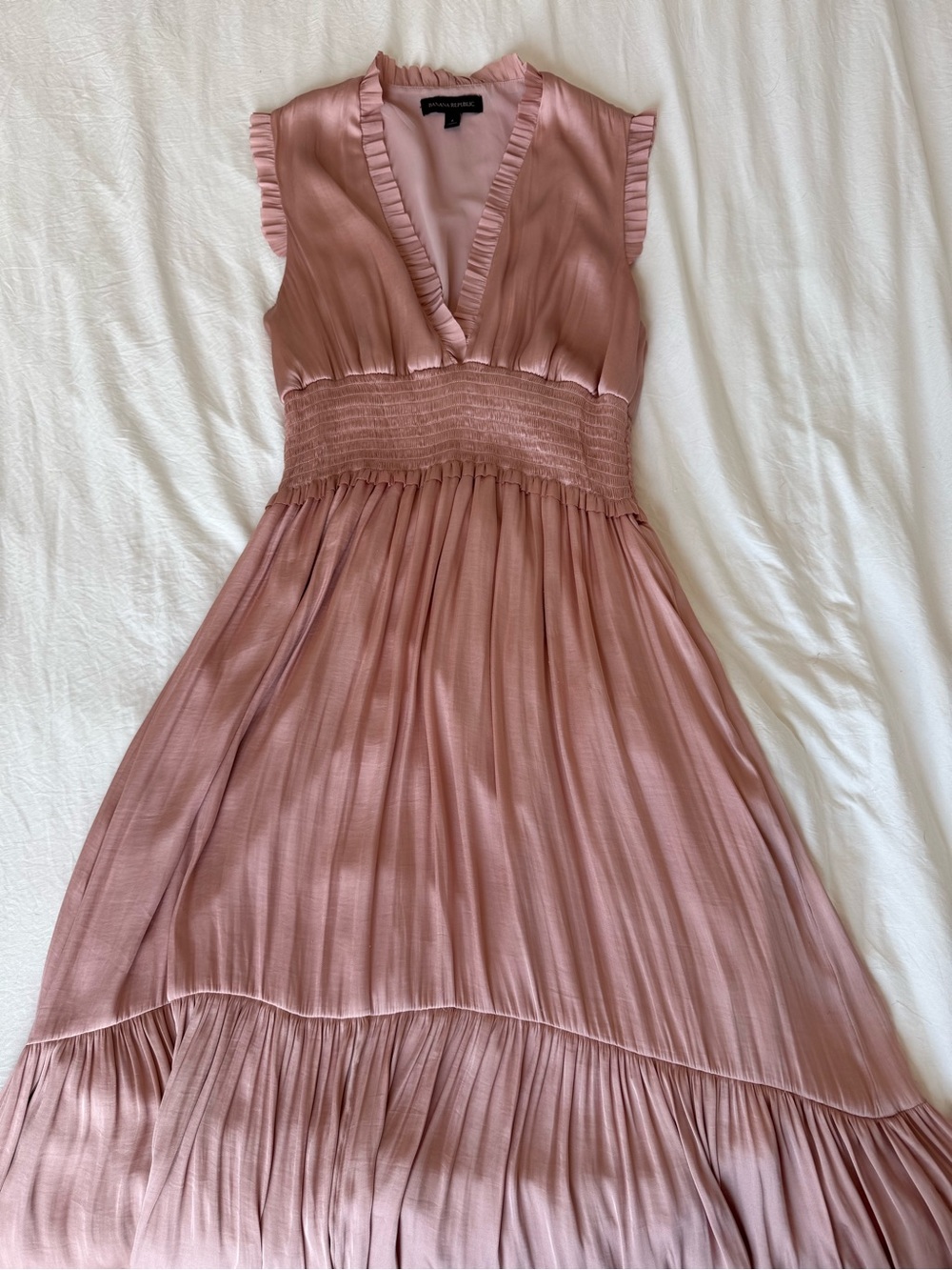 Banana Republic Dusty Rose Pleated Maxi Dress